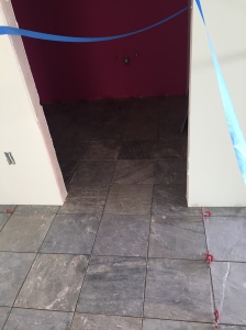 Entry way and powder room slate  installed